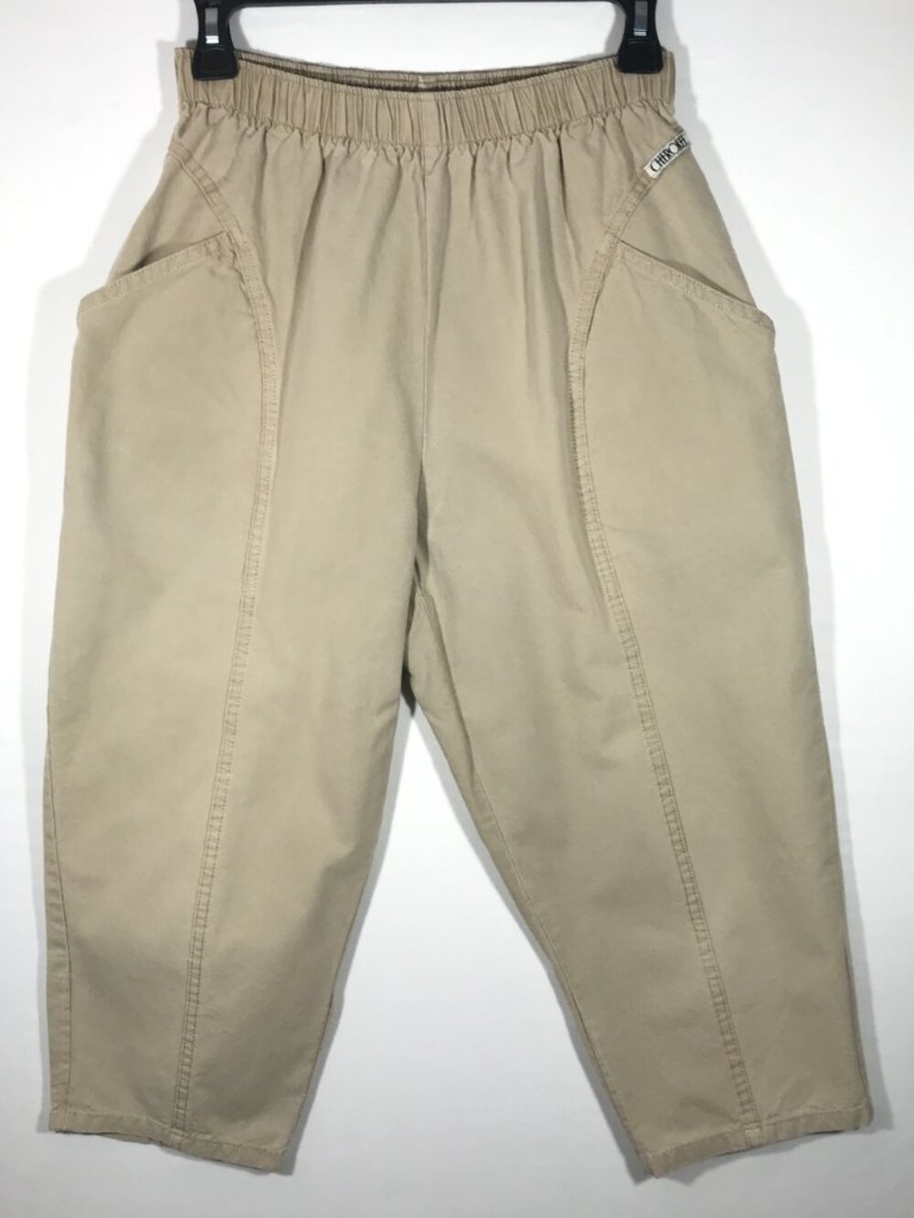 Cherokee Women's 6 Petite Sand Elastic Waist Casual Capri Pants Vintage